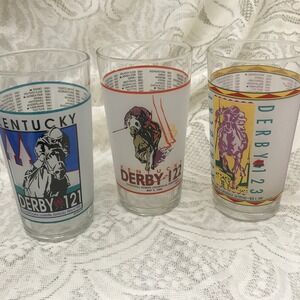 Vintage Kentucky‎ Derby Glasses, 1995 Derby 121, 1996 Derby 122, 1997 Derby 123